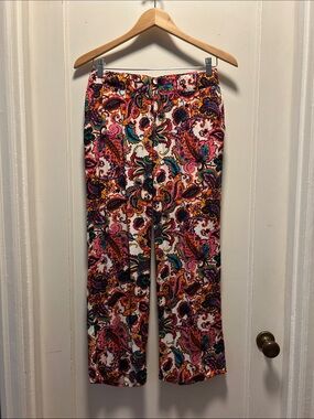 Merona Pink and Teal Paisley Pull-On Pants
